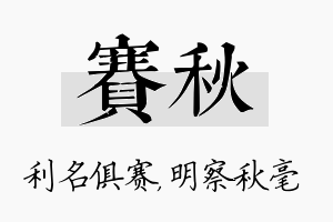 赛秋名字的寓意及含义