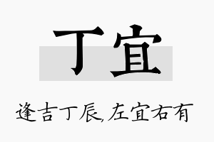 丁宜名字的寓意及含义