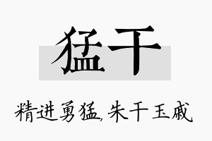 猛干名字的寓意及含义