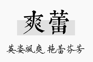 爽蕾名字的寓意及含义