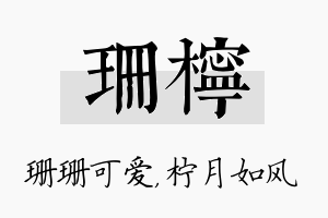 珊柠名字的寓意及含义