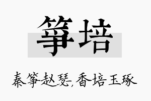 筝培名字的寓意及含义