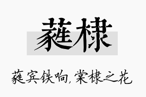 蕤棣名字的寓意及含义