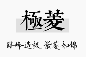 极菱名字的寓意及含义