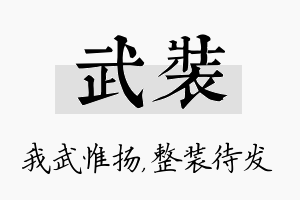 武装名字的寓意及含义