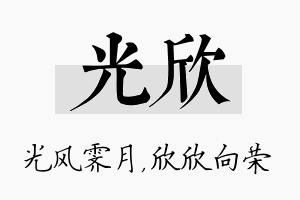 光欣名字的寓意及含义