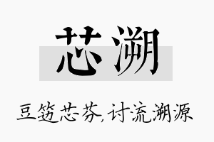 芯溯名字的寓意及含义