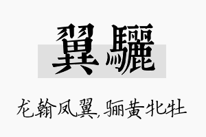 翼骊名字的寓意及含义