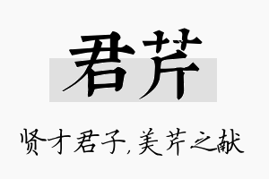 君芹名字的寓意及含义