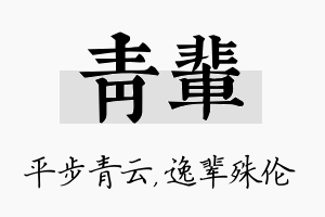 青辈名字的寓意及含义