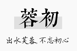 蓉初名字的寓意及含义