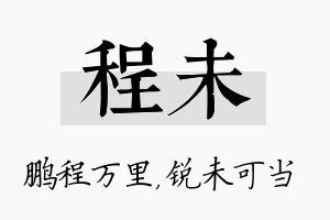 程未名字的寓意及含义