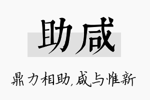 助咸名字的寓意及含义