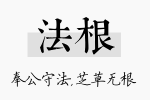 法根名字的寓意及含义