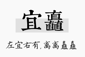 宜矗名字的寓意及含义