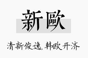 新欧名字的寓意及含义