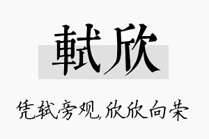 轼欣名字的寓意及含义