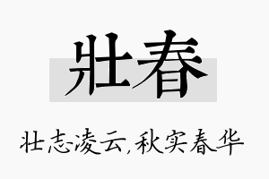 壮春名字的寓意及含义