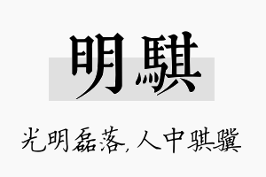 明骐名字的寓意及含义