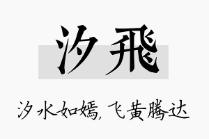 汐飞名字的寓意及含义