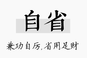 自省名字的寓意及含义