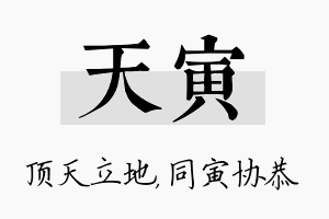 天寅名字的寓意及含义