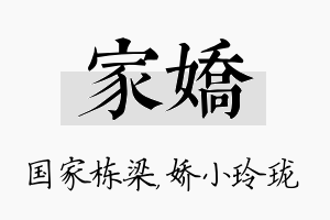 家娇名字的寓意及含义