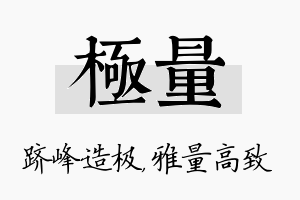 极量名字的寓意及含义