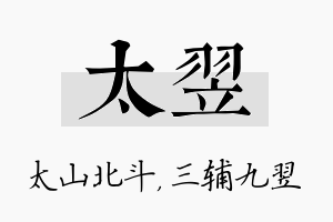 太翌名字的寓意及含义