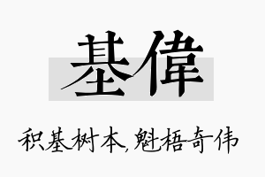 基伟名字的寓意及含义