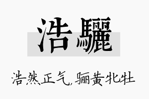 浩骊名字的寓意及含义