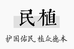 民植名字的寓意及含义