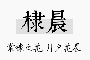 棣晨名字的寓意及含义