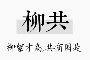 柳共名字的寓意及含义