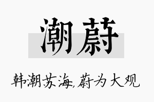 潮蔚名字的寓意及含义