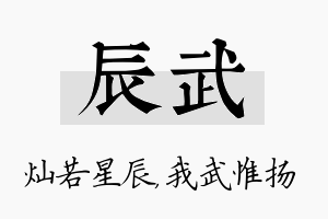 辰武名字的寓意及含义