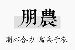 朋农名字的寓意及含义