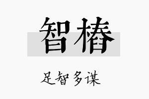 智桩名字的寓意及含义