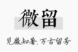 微留名字的寓意及含义