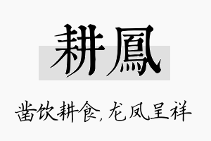 耕凤名字的寓意及含义