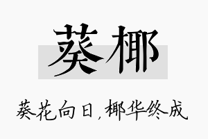 葵椰名字的寓意及含义