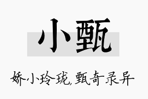 小甄名字的寓意及含义