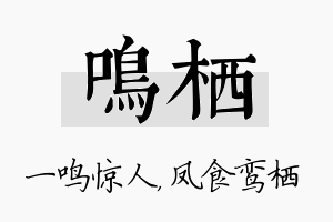 鸣栖名字的寓意及含义