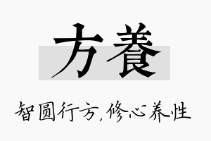 方养名字的寓意及含义