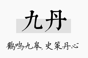 九丹名字的寓意及含义