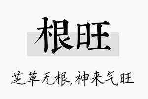 根旺名字的寓意及含义