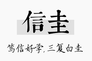 信圭名字的寓意及含义