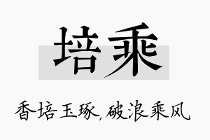 培乘名字的寓意及含义