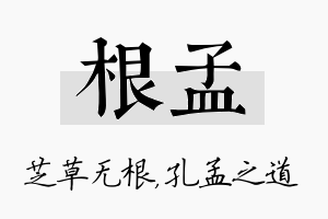 根孟名字的寓意及含义