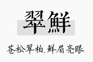 翠鲜名字的寓意及含义